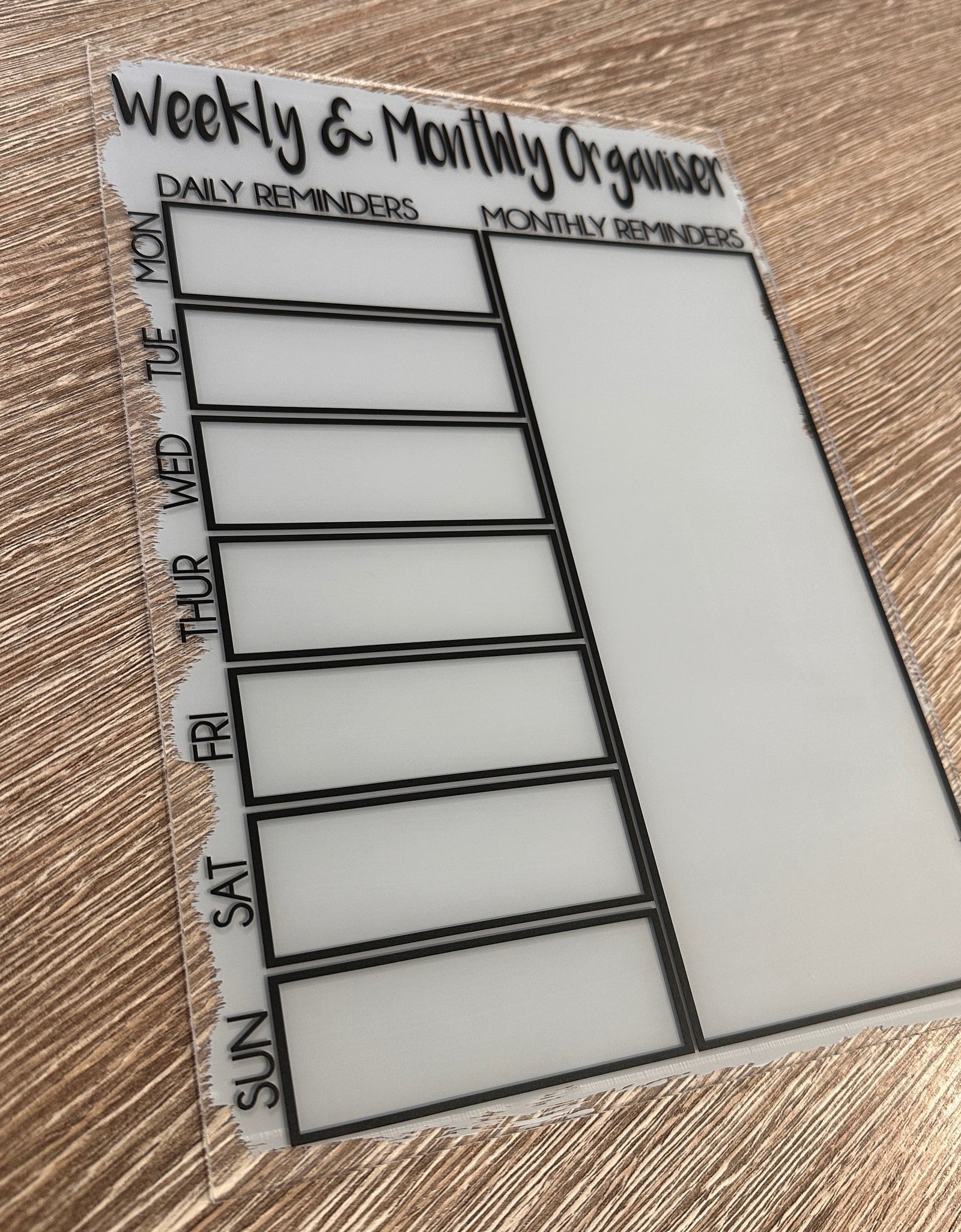Weekly & Monthly Painted Organiser Planner A4 Clear Acrylic Wipeable Sign With Drywipe Pen by WinsterCreations™ Official Store