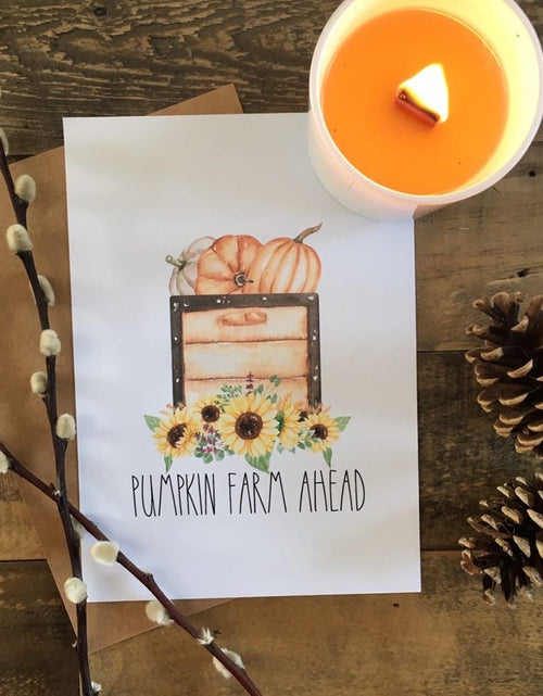Load image into Gallery viewer, Pumpkin Farm Ahead Autumn Seasonal Wall Home Decor Print by WinsterCreations™ Official Store
