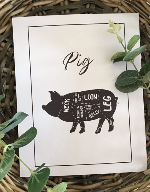Load image into Gallery viewer, Pig Pork Cuts Simple Cool Kitchen Farmhouse Wall Decor Print by WinsterCreations™ Official Store
