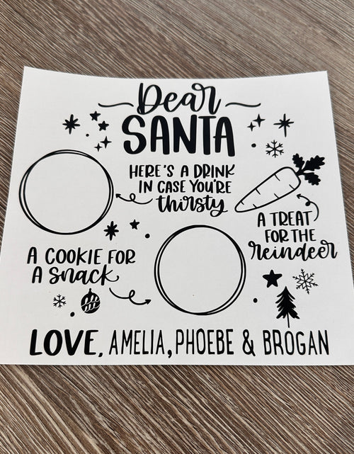 Load image into Gallery viewer, Dear Santa Christmas Eve DIY Create Own Plate / Tray Black Vinyl Christmas Sticker by WinsterCreations™ Official Store
