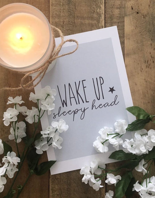 Load image into Gallery viewer, Wake Up Sleep Head Star Grey Room Bedroom Quote Wall Decor Print by WinsterCreations™ Official Store
