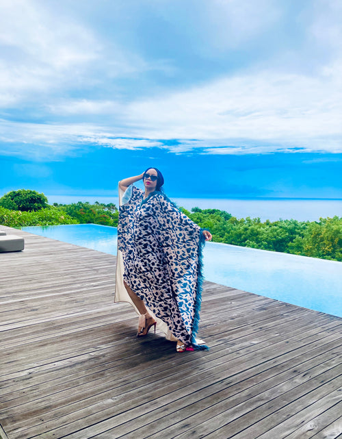 Load image into Gallery viewer, Bali Empress Dress with Plumage Detail by KIKIKAMANUInc
