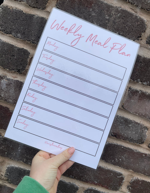 Load image into Gallery viewer, Laminated A4 Weekly Main Meal Planner Menu - You Choose Colour Scheme + Magnetic Dry-Wipe Pen by WinsterCreations™ Official Store
