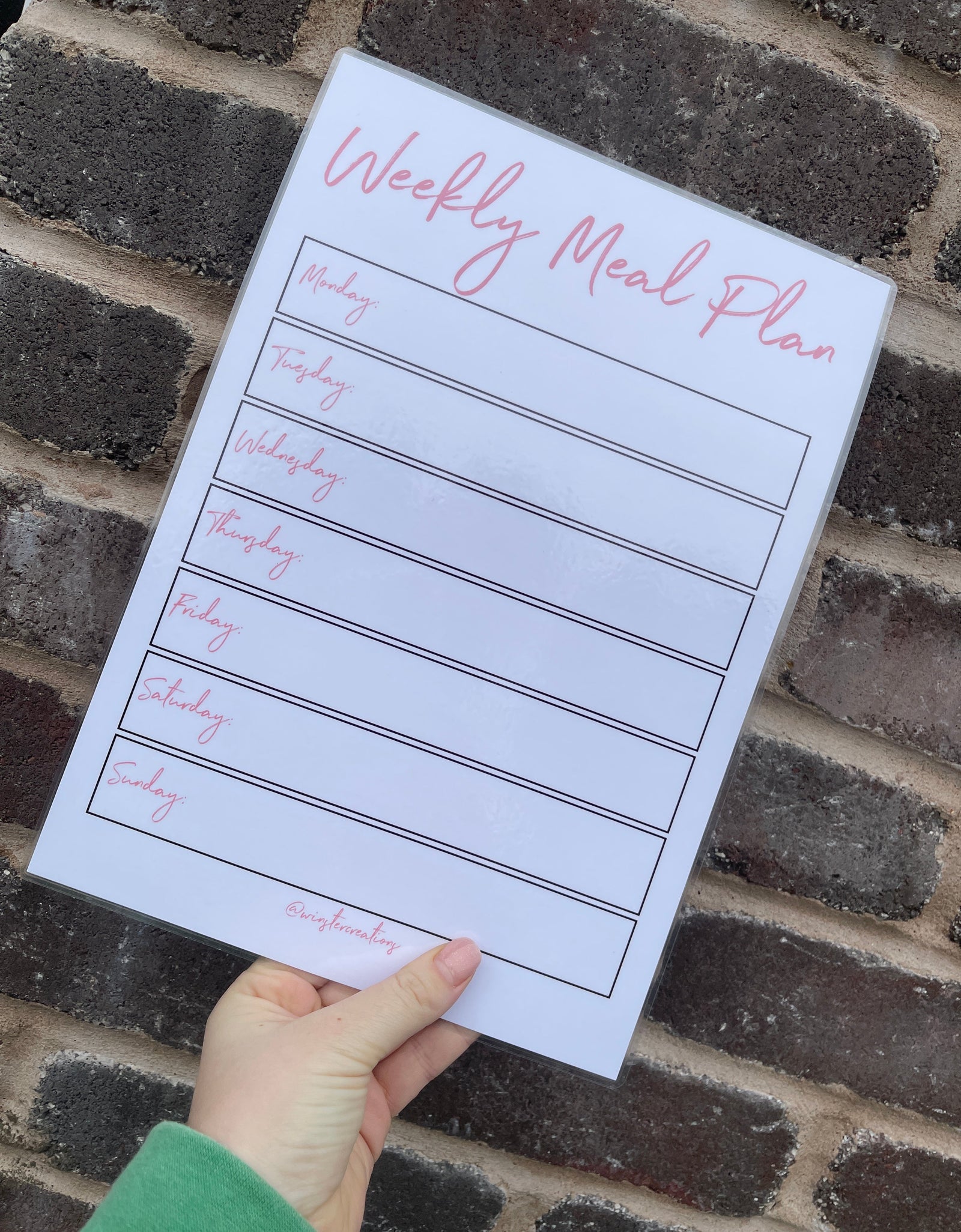Laminated A4 Weekly Main Meal Planner Menu - You Choose Colour Scheme + Magnetic Dry-Wipe Pen by WinsterCreations™ Official Store
