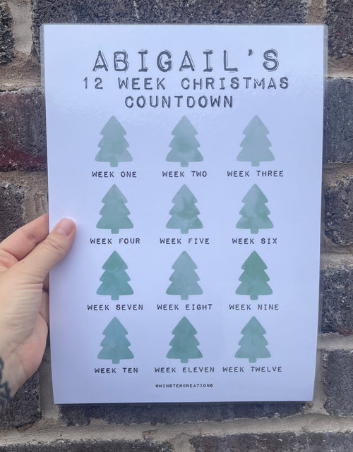 Load image into Gallery viewer, Personalised A4 Any Name 12 Week Countdown Christmas Weight Loss Chart Tracker Print - Laminated With Drywipe Pen by WinsterCreations™ Official Store
