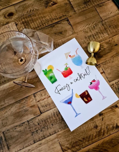Load image into Gallery viewer, Fancy A Cocktail? Summer Seasonal Alcohol Wall Home Decor Print by WinsterCreations™ Official Store
