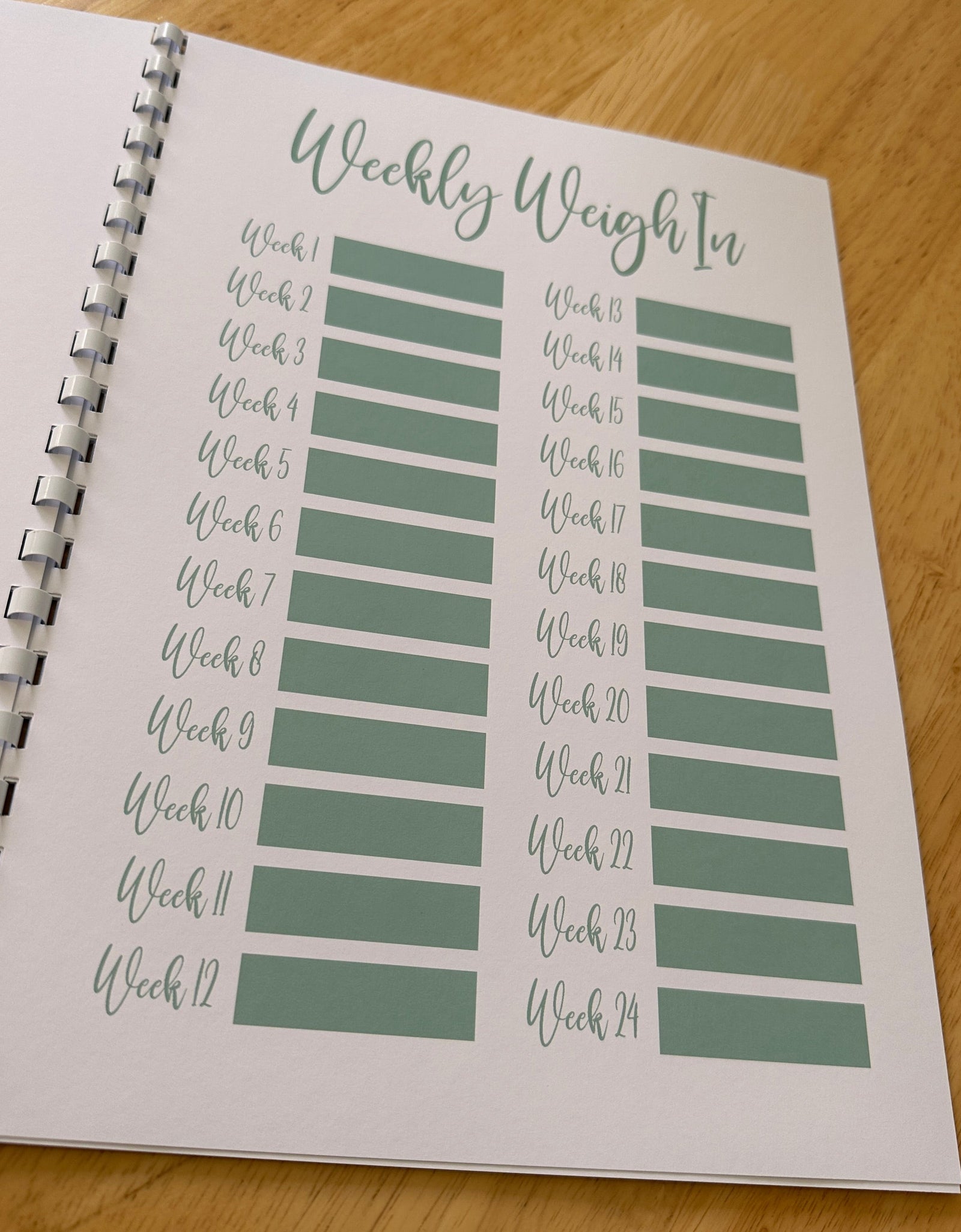 Binded Eucalyptus Leaf Weight Loss & Diet Tracker Journal A4 Diary - Up To 1 Year Measurements Goals Weigh Ins + Lots MORE! by WinsterCreations™ Official Store