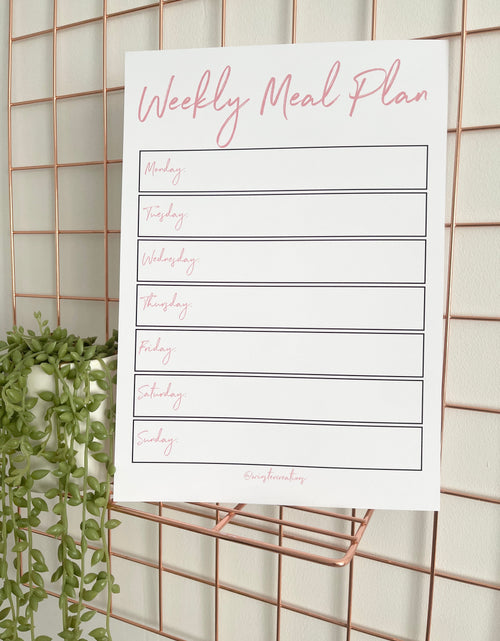 Load image into Gallery viewer, Laminated A4 Weekly Main Meal Planner Menu - You Choose Colour Scheme + Magnetic Dry-Wipe Pen by WinsterCreations™ Official Store
