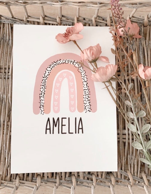 Load image into Gallery viewer, Earthy Pinks Rainbow Name Boho Children's Room Wall Bedroom Decor Print by WinsterCreations™ Official Store
