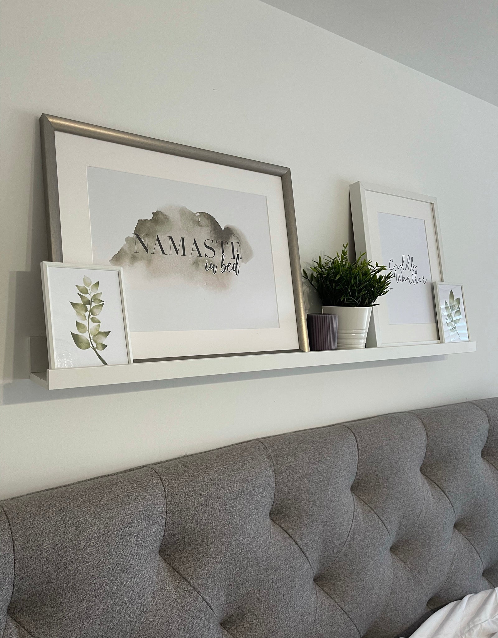 Namaste In Bed Landscape Green Watercolour Bedroom Home Simple Decor Wall Print by WinsterCreations™ Official Store
