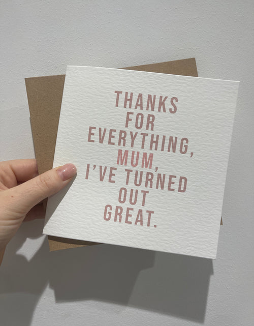Load image into Gallery viewer, Thanks For Everything Mum Mothers Day Cute Funny Humorous Hammered Card &amp; Envelope by WinsterCreations™ Official Store
