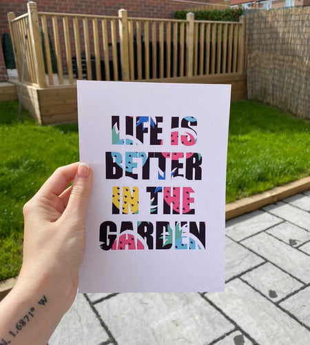 Life Is Better in The Garden Pineapples Summer Seasonal Wall Home Decor Print by WinsterCreations™ Official Store