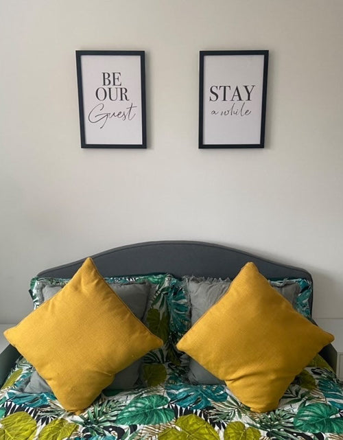 Load image into Gallery viewer, Stay A While 2022 Bedroom Guest Room Wall Decor Print by WinsterCreations™ Official Store
