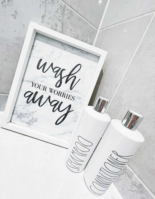 Load image into Gallery viewer, Wash Your Worries Away Marble Bathroom Wall Decor Print (With Or Without Marble) by WinsterCreations™ Official Store
