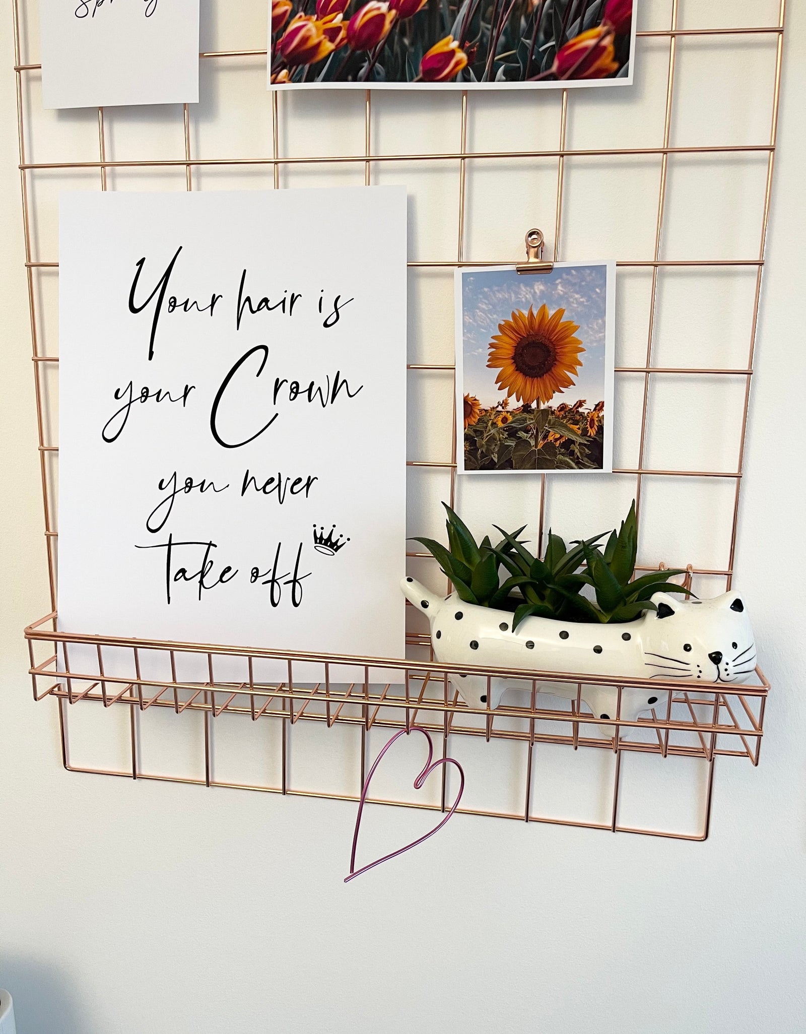 Your Hair Is Your Crown Dressing Room Simple Wall Decor Print by WinsterCreations™ Official Store