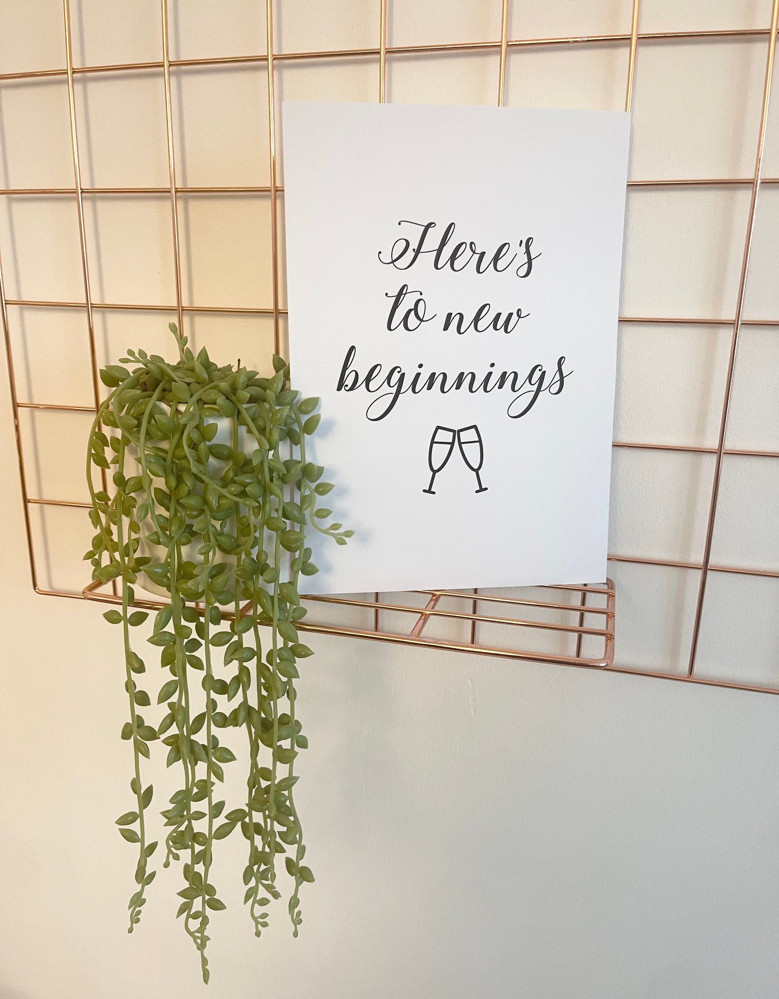 Here’s To New Beginnings Inspirational Home Wall Decor Quote Print by WinsterCreations™ Official Store