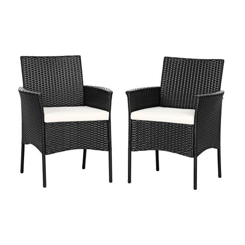 Load image into Gallery viewer, 2 Pieces Patio Wicker Chairs with Cozy Seat Cushions
