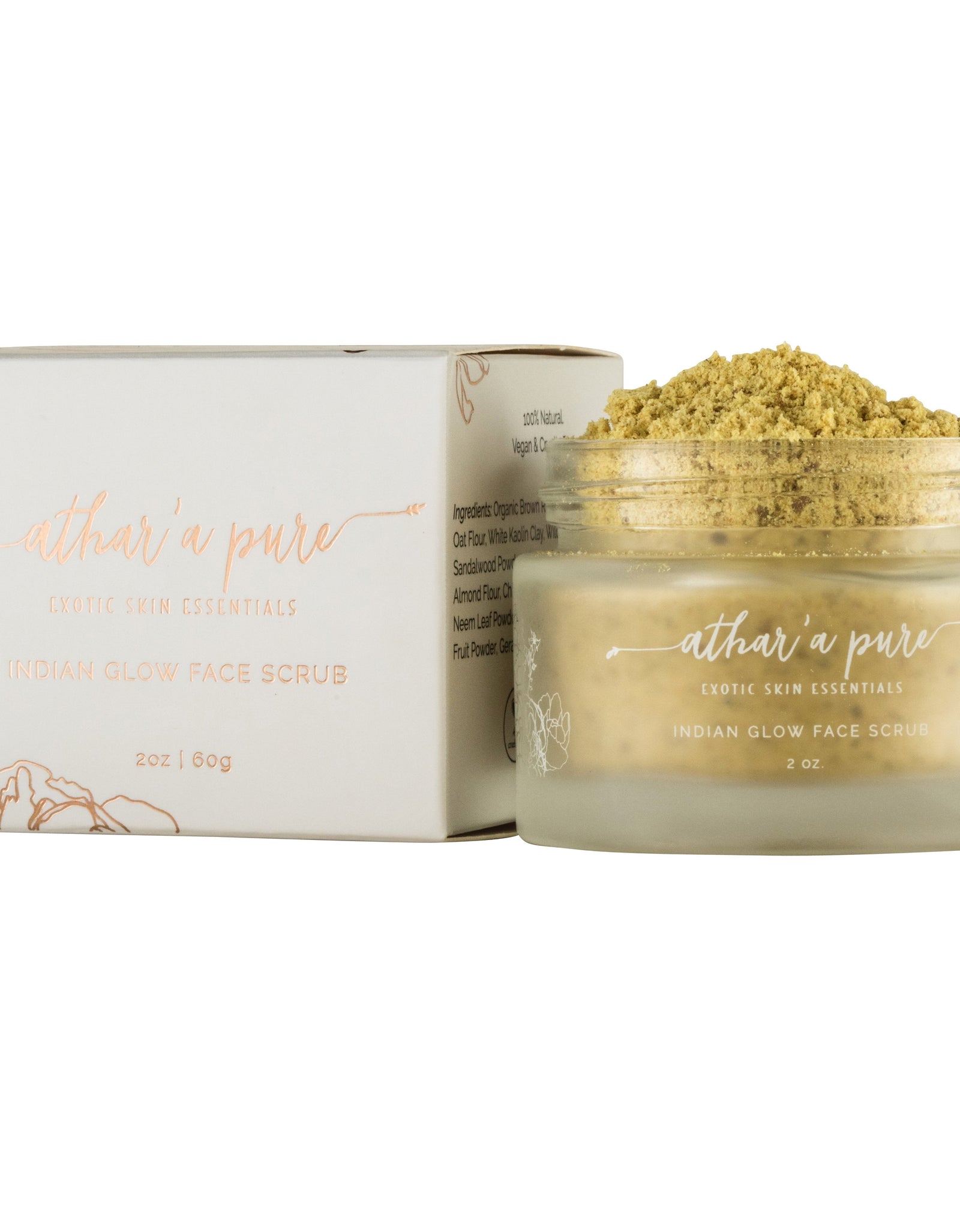 Indian Glow Face Scrub (Vegan, 100% Natural) by Athar'a Pure