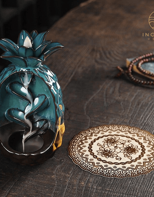 Load image into Gallery viewer, Pineapple Ceramic Incense Burner by incenseocean
