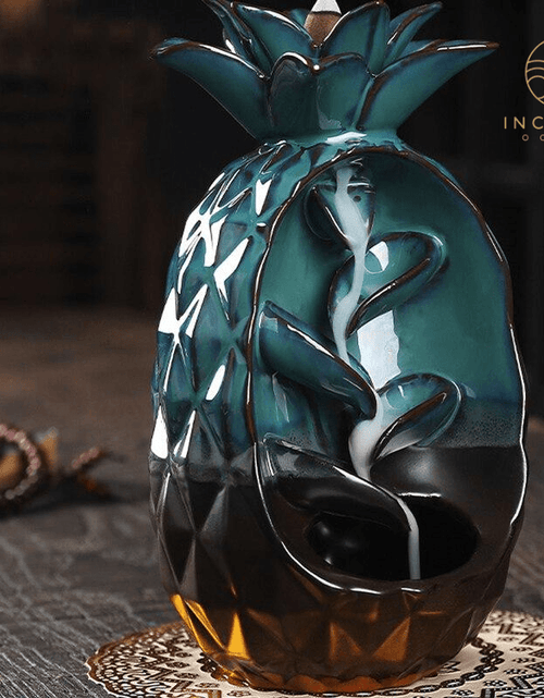 Load image into Gallery viewer, Pineapple Ceramic Incense Burner by incenseocean
