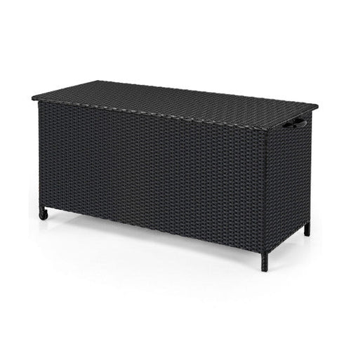 Load image into Gallery viewer, Indoor Outdoor 85 Gallon Storage Container with Waterproof Liner and Universal Wheels-Black

