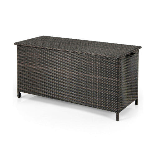 Load image into Gallery viewer, Indoor Outdoor 85 Gallon Storage Container with Waterproof Liner and Universal Wheels-Brown
