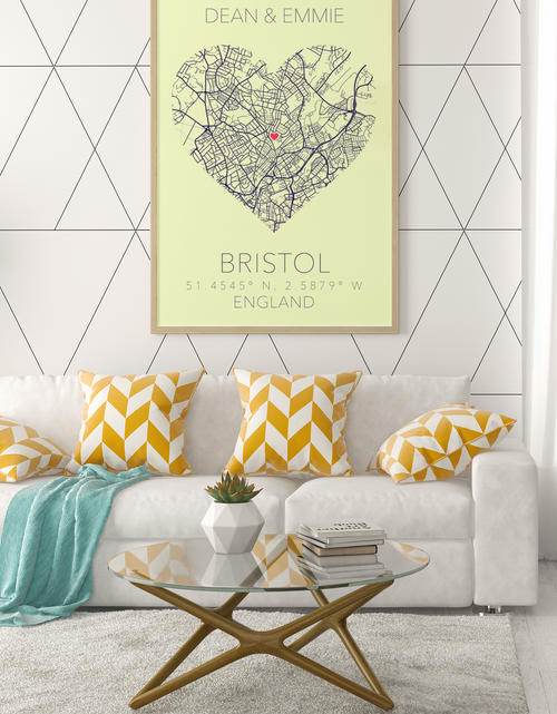 Load image into Gallery viewer, Couples Love Heart Map Any City &amp; Country with Coordinates Personalised 2022 Wall Decor Print with 10 New Styles by WinsterCreations™ Official Store
