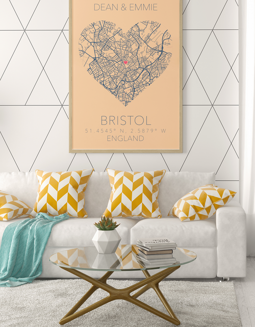 Load image into Gallery viewer, Couples Love Heart Map Any City &amp; Country with Coordinates Personalised 2022 Wall Decor Print with 10 New Styles by WinsterCreations™ Official Store
