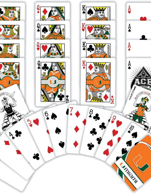 Load image into Gallery viewer, Miami Hurricanes Playing Cards - 54 Card Deck by MasterPieces Puzzle Company INC
