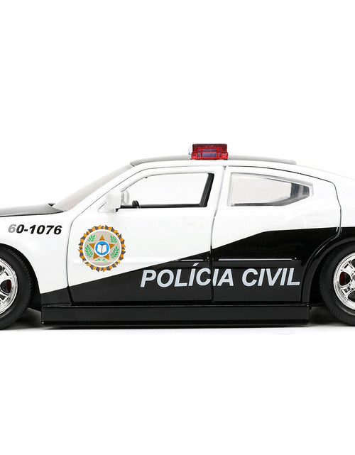 Load image into Gallery viewer, 2006 Dodge Charger Police Black and White "Policia Civil" "Fast &amp; Furious" Series 1/24 Diecast Model Car by Jada
