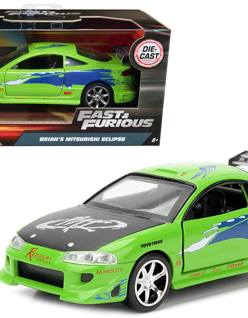 Load image into Gallery viewer, Brian's 1995 Mitsubishi Eclipse Green with Graphics "Fast &amp; Furious" Movie 1/32 Diecast Model Car by Jada
