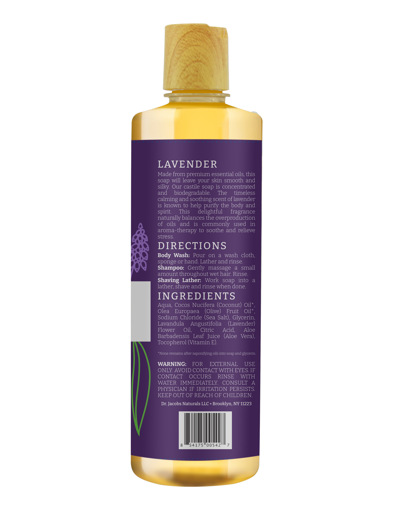 Lavender Castile Body Wash by Dr. Jacobs Naturals
