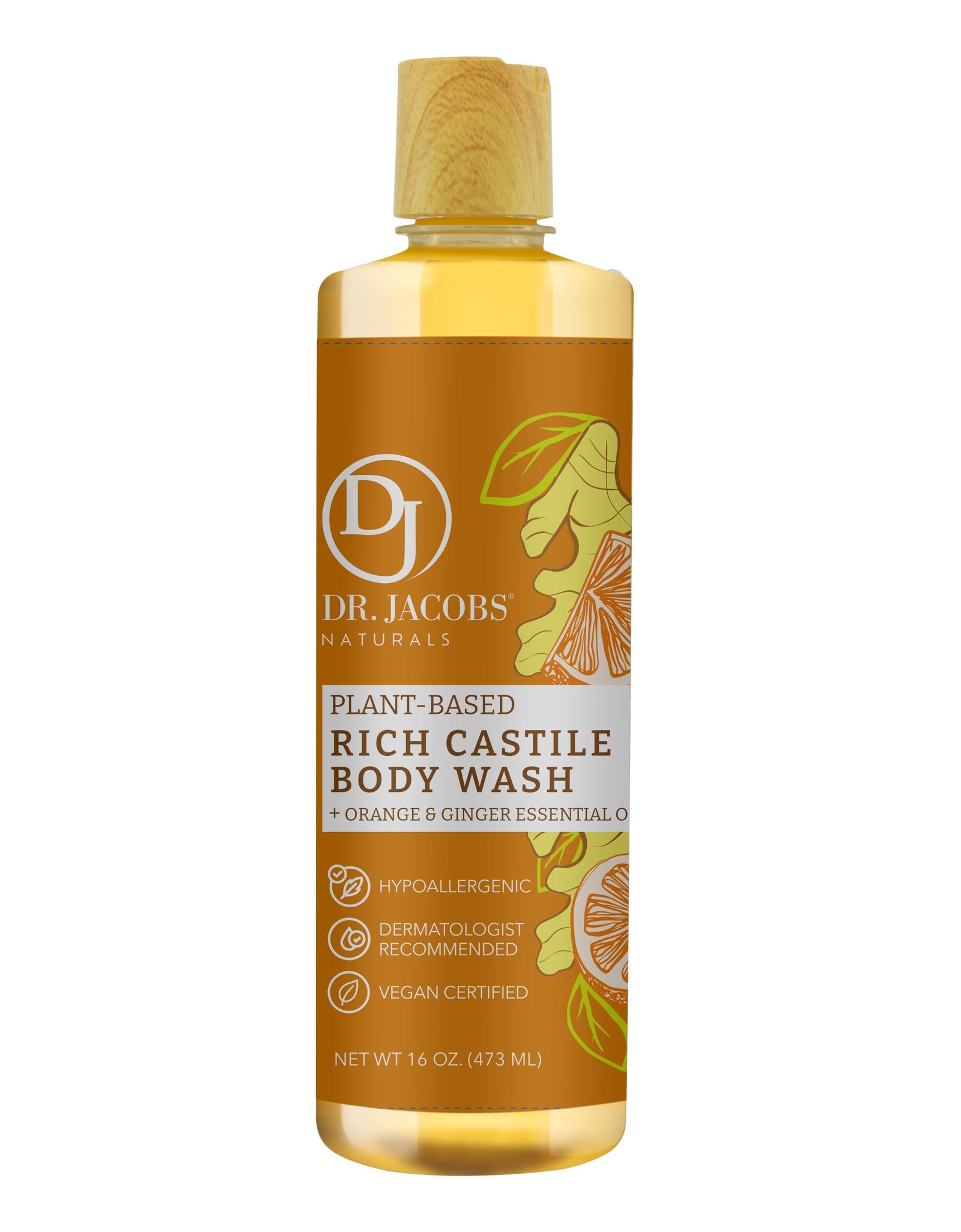 Orange & Ginger Castile Body Wash by Dr. Jacobs Naturals