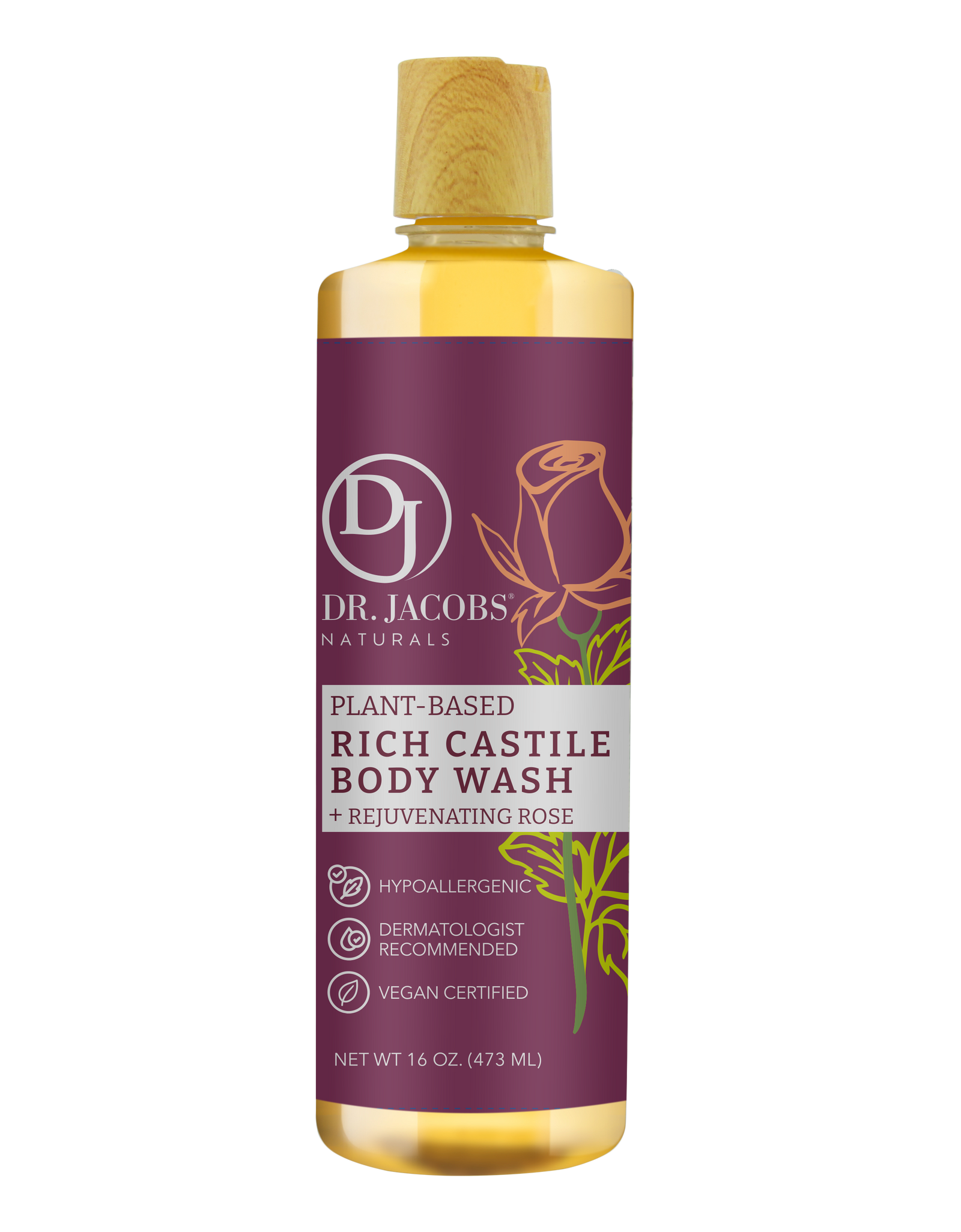 Rose Castile Body Wash by Dr. Jacobs Naturals