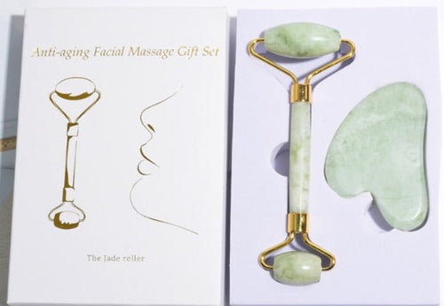 Load image into Gallery viewer, Jade Roller &amp; Gua Sha Gift Box by BeNat
