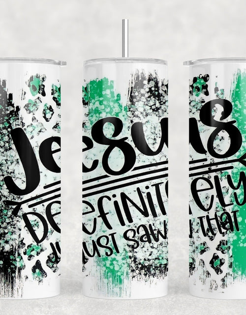 Load image into Gallery viewer, Jesus Definitely Just Saw That|Skinny Tumbler|Optional Bluetooth Speaker| Speaker Color Varies by Rowdy Ridge Co
