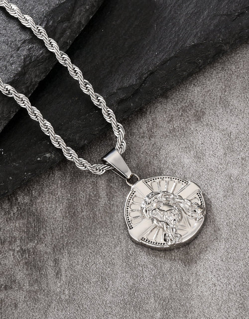 Load image into Gallery viewer, Jesus on Cross Coin Pendant Necklace by Bling Proud | Urban Jewelry Online Store
