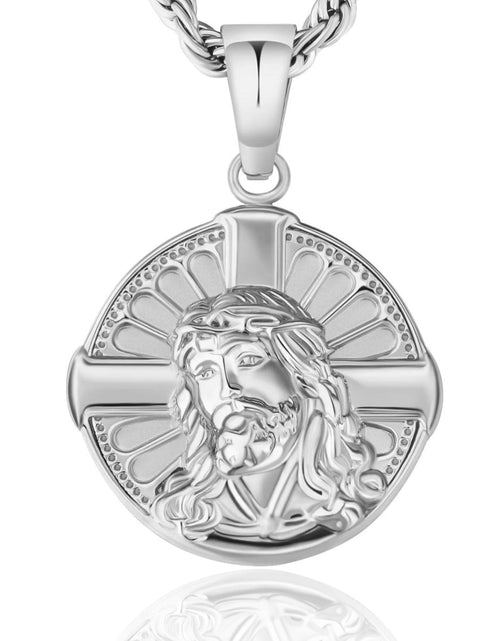 Load image into Gallery viewer, Jesus on Cross Coin Pendant Necklace by Bling Proud | Urban Jewelry Online Store
