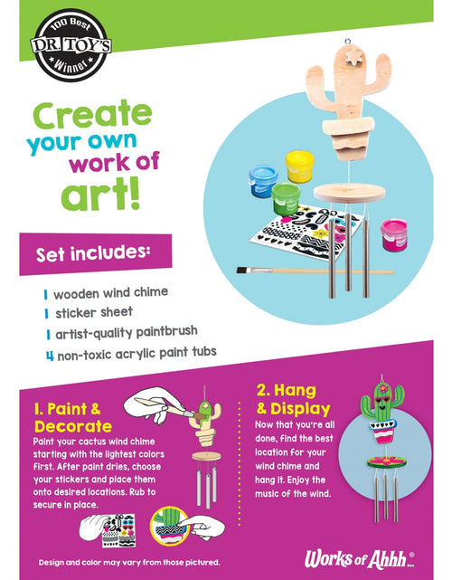 Load image into Gallery viewer, Cactus Wind Chime Wood Craft &amp; Paint Kit by MasterPieces Puzzle Company INC
