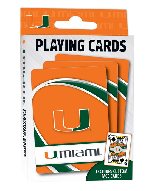 Load image into Gallery viewer, Miami Hurricanes Playing Cards - 54 Card Deck by MasterPieces Puzzle Company INC
