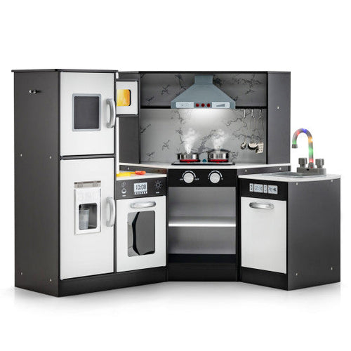 Load image into Gallery viewer, Kids Corner Pretend Kitchen Playset with Separated Washing Basin-Coffee
