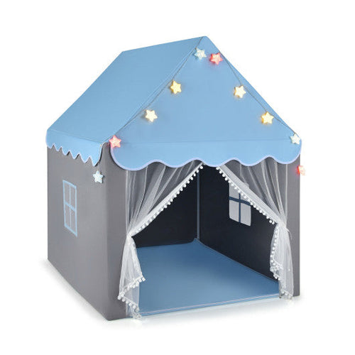 Load image into Gallery viewer, Kids Playhouse Tent with Star Lights and Mat-Blue
