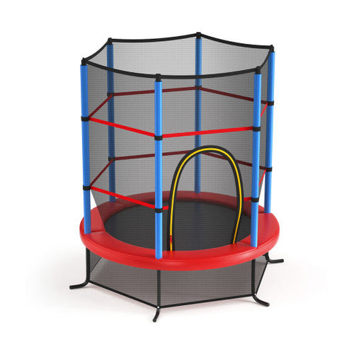 Load image into Gallery viewer, 55 Inch Kids Recreational Trampoline Bouncing Jumping Mat with Enclosure Net-Navy
