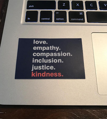 'Kindness is' Navy Sticker by Kind Cotton