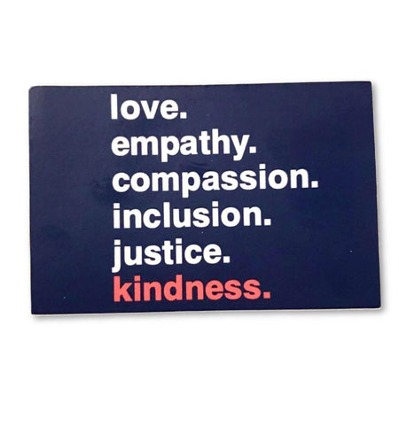 'Kindness is' Navy Sticker by Kind Cotton