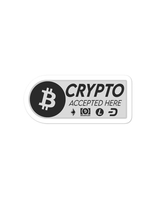 Load image into Gallery viewer, Crypto Accepted Here Bubble-free stickers by Proud Libertarian
