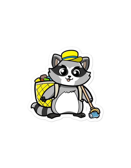 Load image into Gallery viewer, Trash Panda Cartoon Voluntary Raccoon Bubble-free stickers by Proud Libertarian
