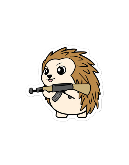 Load image into Gallery viewer, AK Porcupine Cartoon Bubble-free stickers by Proud Libertarian
