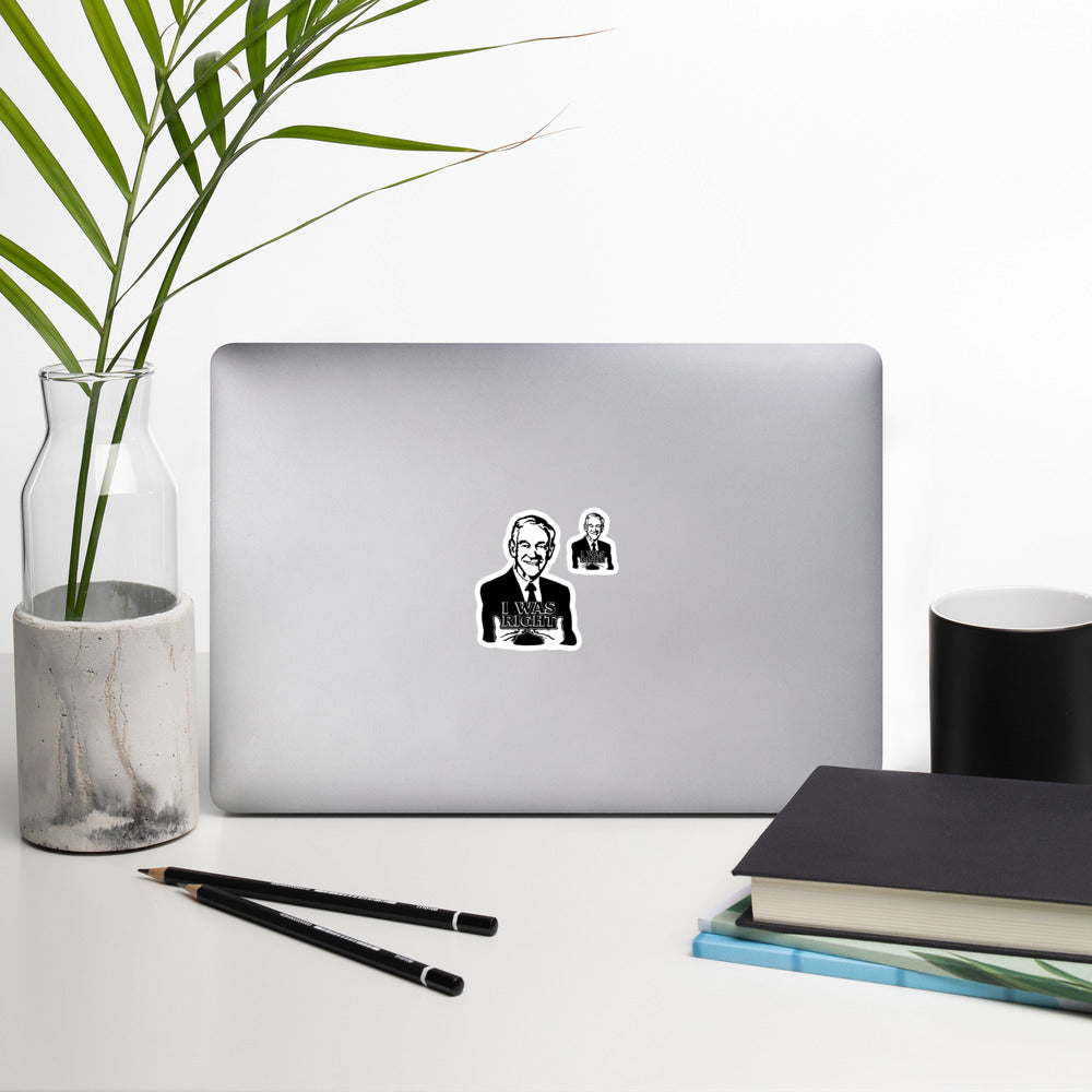 Ron Paul - I was Right Bubble-free stickers by Proud Libertarian