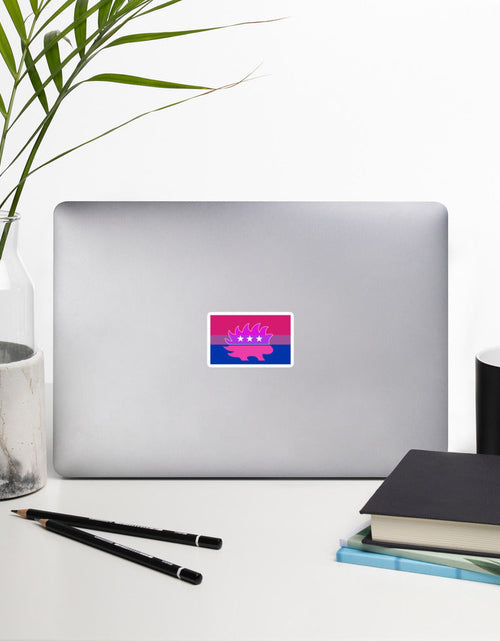Load image into Gallery viewer, Libertarian Porcupine - LGBTQ - Bisexual Bubble-free stickers by Proud Libertarian
